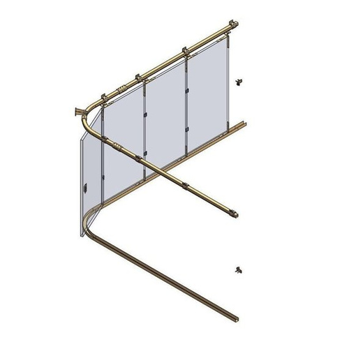Łuk szyny nośnej kąt 180° typ 23.C64, promień 400±10mm, odcinki proste 200±20mm, ocynk