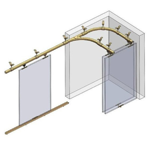 Łuk szyny nośnej kąt 45° typ 21.C22, promień 205±10mm, odcinki proste 670±20mm, ocynk