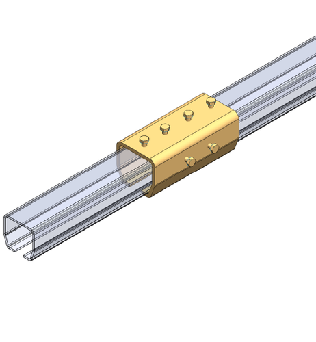 Łącznik (mufa) do szyny 48.5x43.5mm typ 74.B49 stal kwasoodporna A4 (AISI 316)