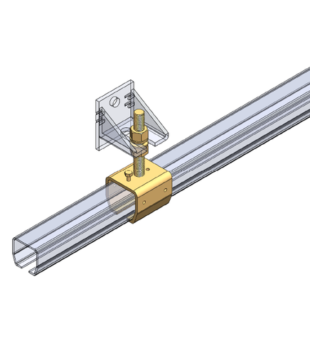 Uchwyt regulowany do szyny 30x28mm typ 21.B04 ocynk