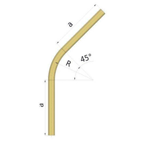 Łuk szyny nośnej kąt 30° typ 24.C34, promień 440±15mm, odcinki proste 890±20mm, ocynk