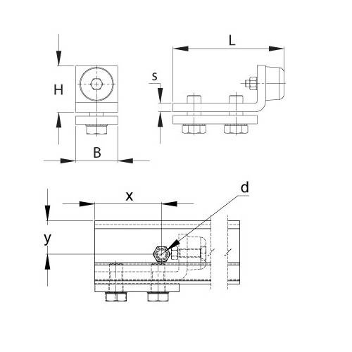 Stoper końcowy szyny nośnej 90x110 mm typ 27.X01P, EN 795:2012, CEN/TS 16415:2013-D, ocynk