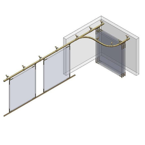 Łuk szyny nośnej kąt 180° typ 25.C66, promień 580±10mm, odcinki proste 300±20mm, ocynk