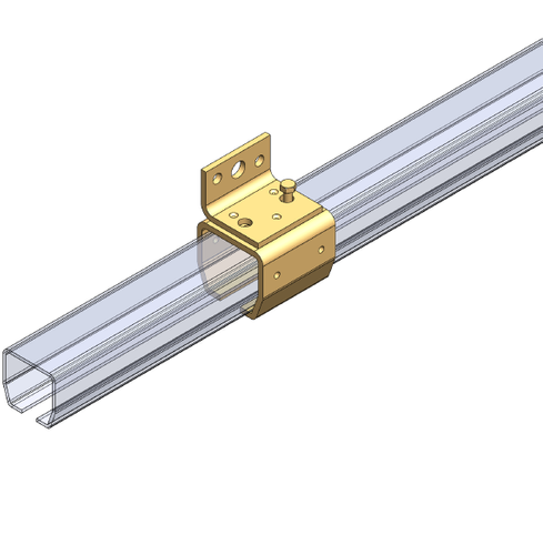 Uchwyt ścienny do szyny 48.5x43.5mm typ 74.B01 stal kwasoodporna A4 (AISI 316)