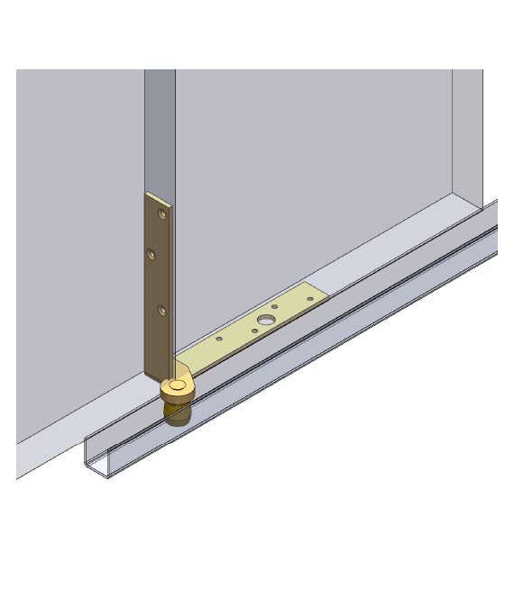 Narożnik dolny 160x160x30mm z rolką mosiężną ⌀20mm typ 33.M97 (wariant B - prawy)